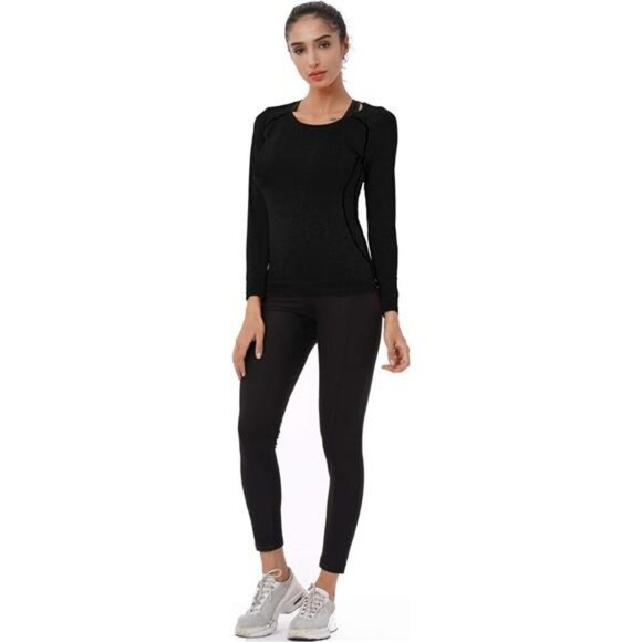 CADMUS Womens Workout Long Sleeve Shirt Compression Dry Fit Gym Top Pack - Picture 2 of 6